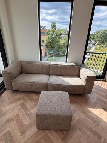 Bank 3 zits beige incl hocker