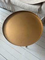 Salontafel rond 61 cm Goudkleurig, Huis en Inrichting, Tafels | Salontafels, Rond, Zo goed als nieuw, Metaal, Minder dan 50 cm