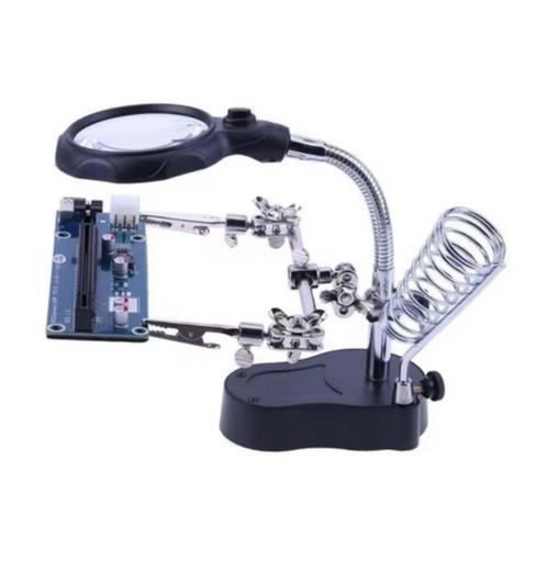 Helpend Handje met verlichting en vergrootglas modelbouw, Hobby en Vrije tijd, Vergrootglazen, Loepen en Loeplampen, Nieuw, Loeplamp