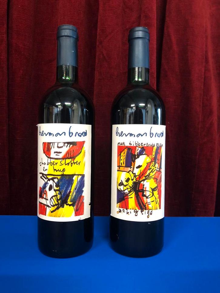 Herman Brood- wijnen, Verzamelen, Overige Verzamelen, Zo goed als nieuw, Ophalen of Verzenden