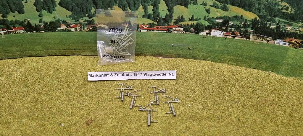 Marklin HO ( 7020) 15 x Märklin 7020 rijdraadspanner, Hobby en Vrije tijd, Modeltreinen | H0, Wisselstroom, Analoog, Nieuw, Rails