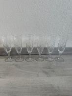Set van 6 champagneglazen van geslepen glas, Ophalen of Verzenden, Gebruikt, Overige typen