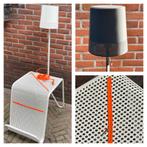 Vintage Ikea PS2014 Rygalik bijzettafel lamp metaal wit, Huis en Inrichting, Lampen | Vloerlampen, Ophalen, Gebruikt, Vintage Ikea PS Rygalik bijzettafel vloerlamp