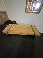 Salon Tafel, Teak Hout met Metaal, Rustiek, Huis en Inrichting, Ophalen, 100 tot 150 cm, Teakhout, Nieuw