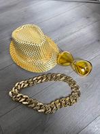 Glitterhoed met ketting en bril, Ophalen of Verzenden, Zo goed als nieuw, Carnaval