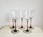 Set van 5 vintage retro wijnglazen met rookglas voet!, Ophalen of Verzenden, Zo goed als nieuw