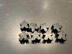 6 Carcassonne Meeples  - Zwart, Een of twee spelers, Ophalen of Verzenden, Gebruikt, 999 Games b.v.