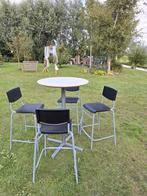 5 Barstoelen met Rugleuning en Voetsteun, Ophalen, Met voetsteun, 60 tot 90 cm, Metaal