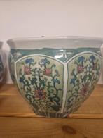 Chinees porseleinen bloempot, Rond, Ophalen of Verzenden, Zo goed als nieuw, Minder dan 25 cm