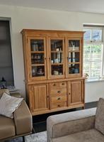 Buffetkast teakhout, Huis en Inrichting, Kasten | Buffetkasten, Ophalen, Gebruikt, 200 cm of meer, Glas