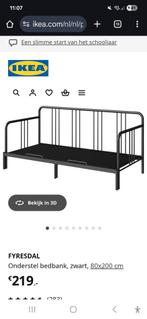 FYRESDAL Bedbank Onderstel - Zwart 80x200cm, Huis en Inrichting, Ophalen, Eenpersoons, Zwart, 80 cm