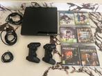 PlayStation 3 Slim(250GB) + Controllers + Games, Spelcomputers en Games, Spelcomputers | Sony PlayStation 3, Met games, Met 2 controllers