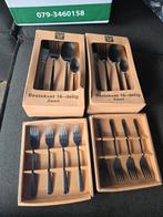 Bestekset 16-delig Zwart, Nieuw, Ophalen of Verzenden, Rvs of Chroom, Vaatwasserbestendig