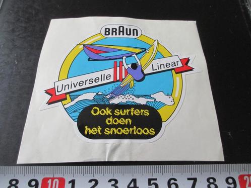 sticker strip windsurfen BRAUN snoerloos universelle linear, Verzamelen, Stickers, Zo goed als nieuw, Bedrijf of Vereniging, Ophalen