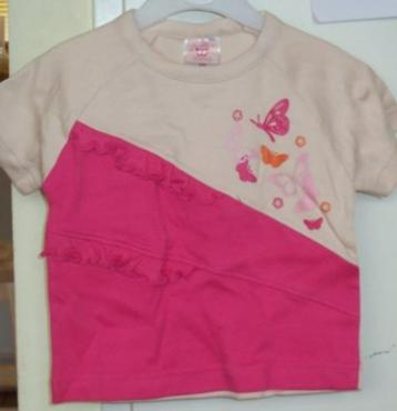 Shirt roze/wit Vintage School maat 98 *NIEUW* (3825)  beschikbaar voor biedingen