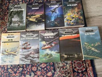 Biggles. 9 Boeken. W.E. Johns.  Zie voor de titels de foto's beschikbaar voor biedingen