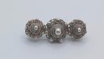Zilveren antieke broche Zeeuwse knop, Minder dan 4 cm, Ophalen of Verzenden, Zilver, Zilver