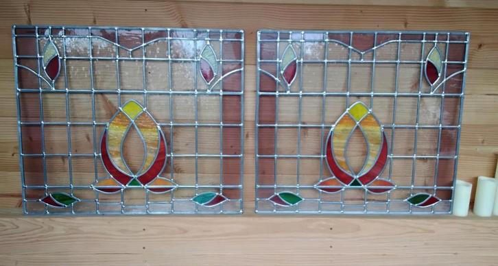 Glas in lood ramen, Doe-het-zelf en Verbouw, Glas en Ramen, Zo goed als nieuw, Gevelraam of Ruit, Minder dan 80 cm, Minder dan 80 cm