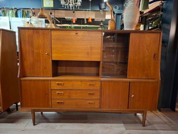 Vintage highboard buffetkast wandkast teak kast jaren 60 70  beschikbaar voor biedingen