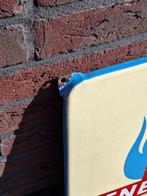 Oud emaille reclame bord Langcat Bussum van BENEGAS🔥, Reclamebord, Gebruikt, ., Ophalen of Verzenden