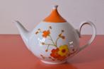 Retro vintage porseleinen jaren 70 space age theepot, Overige typen, Ophalen of Verzenden, Zo goed als nieuw, Overige stijlen