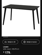 Zwarte eettafel, Huis en Inrichting, Tafels | Sidetables, Ophalen, Zo goed als nieuw, 25 tot 50 cm, Rechthoekig
