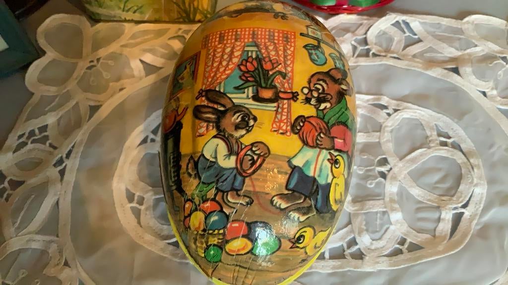 Vintage paasei candycontainer/ karton, Ophalen of Verzenden, Gebruikt