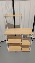 Keukenrek Keukenmeubel Bakkerrek met mandje 90x40x134cm, Nieuw, 25 tot 50 cm, Wit, 100 tot 150 cm