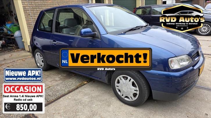 (Verkocht) Seat Arosa 1.4i Nwe APK! Radio/usb 181141 km nap, Auto's, Seat, Bedrijf, Arosa, ABS, Boordcomputer, Metallic lak, Radio