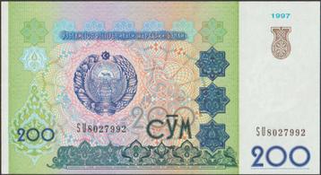Uzbekistan 200 som 1997 UNC p.80 (# 673) beschikbaar voor biedingen