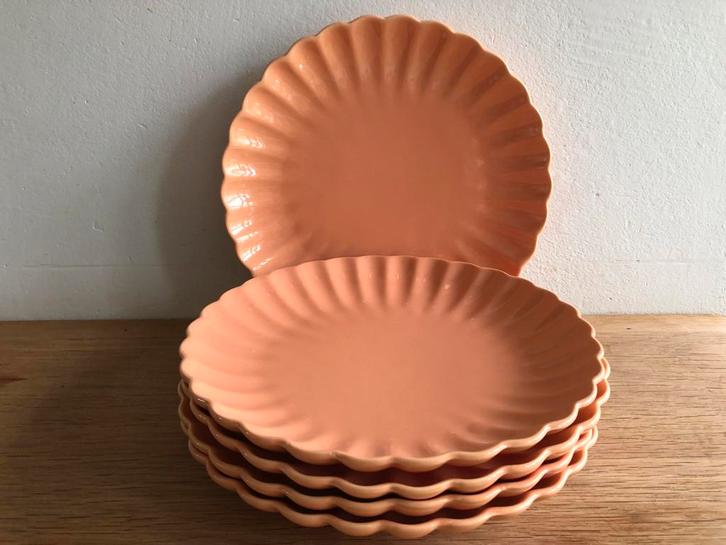 Peach ontbijtborden - pasen - set van 5, Hobby en Vrije tijd, Taarten en Cupcakes maken, Nieuw, Overige typen, Taarten of Cupcakes