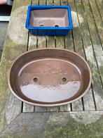Bonsai 2 forse schalen potten japans, Tuin en Terras, Bloembakken en Plantenbakken, Steen, Minder dan 30 cm, Ophalen of Verzenden