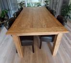 Rustiek houten eettafel met 6 stoelen, Huis en Inrichting, Ophalen, Gebruikt, 200 cm of meer, 50 tot 100 cm