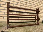 Groot antiek bordenrek 120 cm eiken houtsnijwerk borden rek, Ophalen