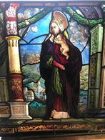 religieus glas in loodraam w.steiger 18-19 - 20 eeuw, Ophalen