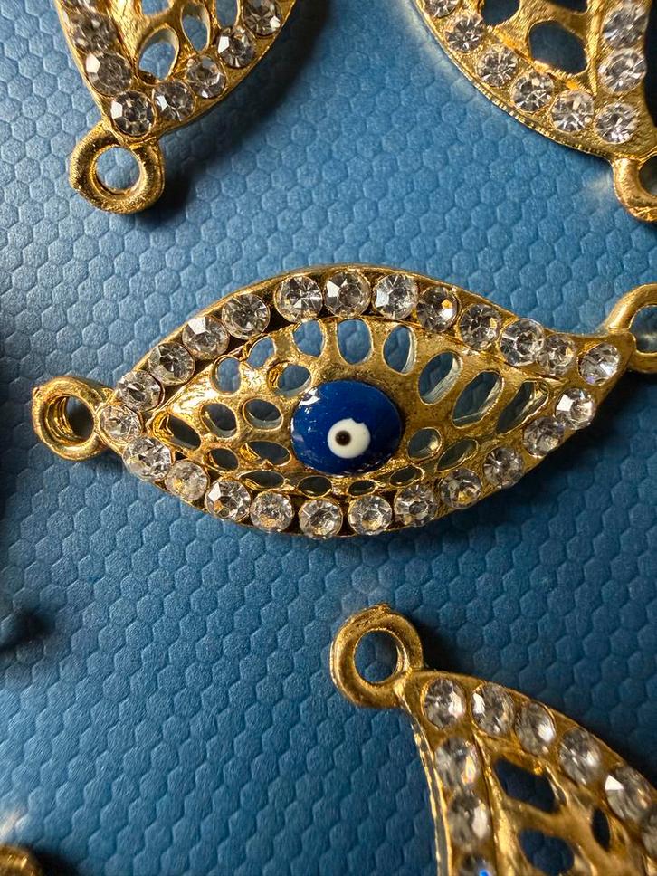 15 Bedels met Boze Oog, Sieraden, Tassen en Uiterlijk, Bedels, Nieuw, Overige merken, Overige materialen, 4 bedels of meer, Met strass