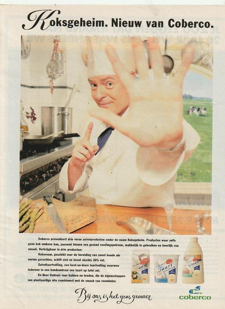 Retro reclame 1997 Coberco zuivel dit is koksgeheim, Verzamelen, Retro, Overige typen, Verzenden