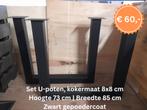 Stalen U-poten B-keus, metalen onderstellen zwart poedercoat, Ophalen, 50 tot 100 cm, Nieuw, 50 tot 100 cm