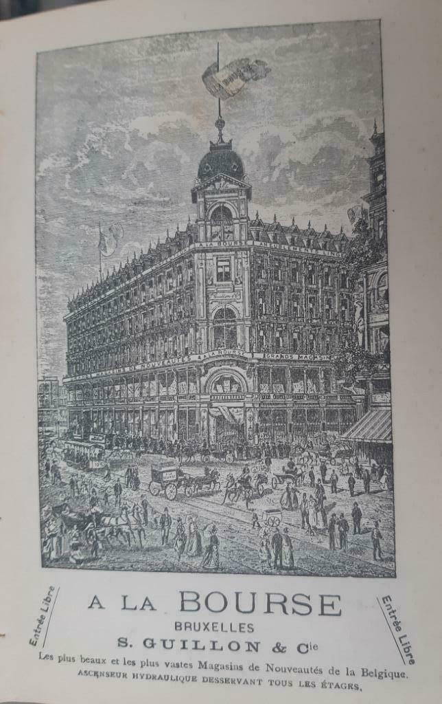 21 / Brussel A la Bourse. Houtgravure uit 1892, Antiek en Kunst, Kunst | Etsen en Gravures, Ophalen of Verzenden