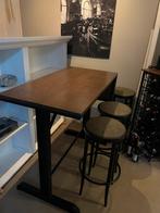 Bartafel (verstelbaar in 2 maten) met 4 barkrukken, Huis en Inrichting, Ophalen, Zo goed als nieuw