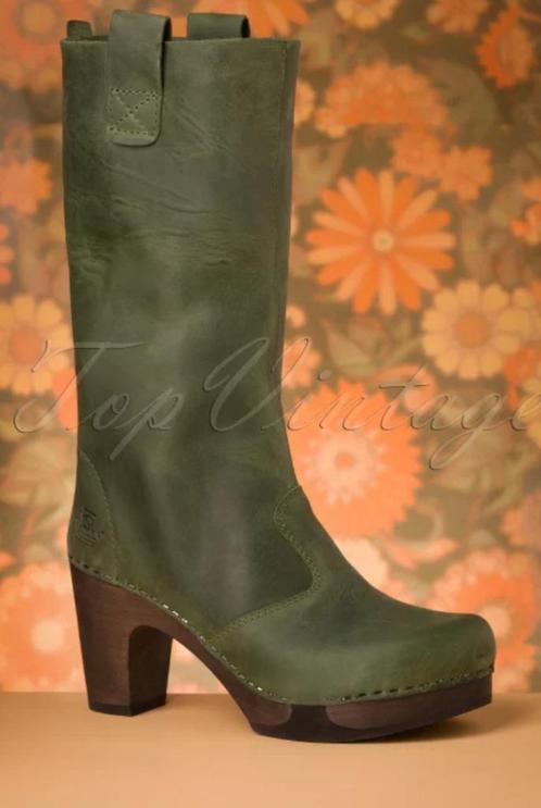 Clumpy's Roos lederen laarzen in cactus groen maat 37, Kleding | Dames, Schoenen, Zo goed als nieuw, Hoge laarzen, Groen, Ophalen of Verzenden