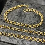 14k gouden ketting armband massief schakel set, Sieraden, Tassen en Uiterlijk, Kettingen, Ophalen of Verzenden, Nieuw, Goud