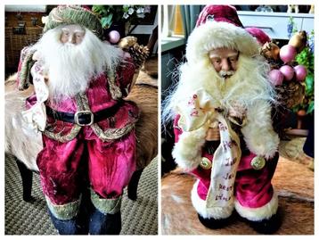 2 vintage kerstmannen bewegend hoofd met muziek opwindbaar beschikbaar voor biedingen