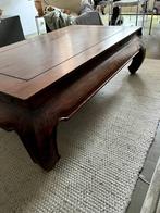 opiumtafel donker hout, Ophalen, Gebruikt, 100 tot 150 cm, Teakhout