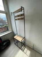 Kapstok met Schoenenrek zwart met hout, Huis en Inrichting, Woonaccessoires | Kapstokken, Ophalen, Zo goed als nieuw, Metaal, Staande kapstok