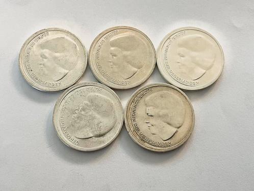 5 x tien euro munt 2002, Postzegels en Munten, Munten | Nederland, Setje, Euro's, Koningin Beatrix, Zilver, Ophalen of Verzenden