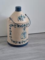 Metalen melkbus met blauwe bloemdecoratie, Ophalen of Verzenden, Gebruikt