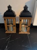 Houten Windlichten Set, Ophalen, Bruin, Zo goed als nieuw, Hout