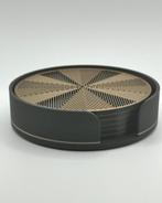 Geometrische onderzetters zwart goud, met/zonder houder, set, Ophalen of Verzenden, Nieuw, Glas of Kopje