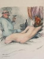 Ets Naakt Erotiek - Felicien Rops Stijl, Antiek en Kunst, Kunst | Etsen en Gravures, Ophalen of Verzenden